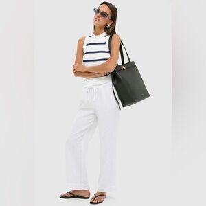 Vineyard Vines White Cap Linen Drawstring Pants Size M NWT Straight Leg